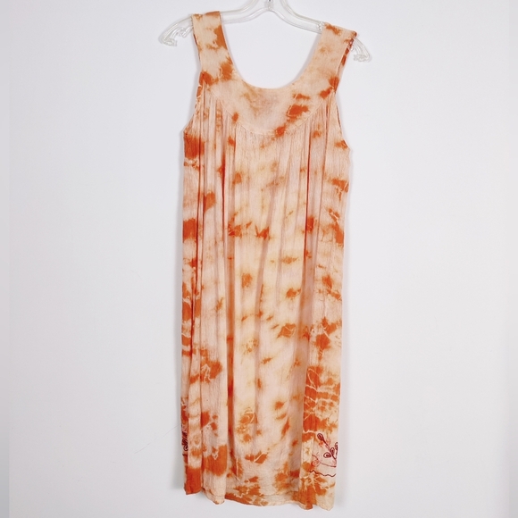 Pagoda Women's Embroidered Boho Dress - One Size Fits All Beach Resortwear - Picture 6 of 9